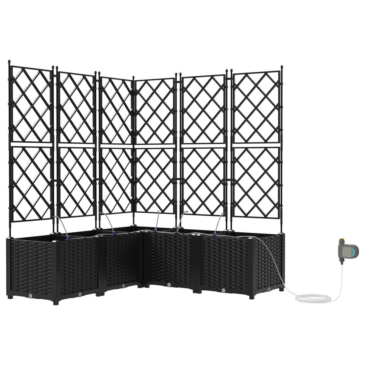 Donica ogrodowa vidaXL Czarna Plastikowa 120 x 120 x 142 cm