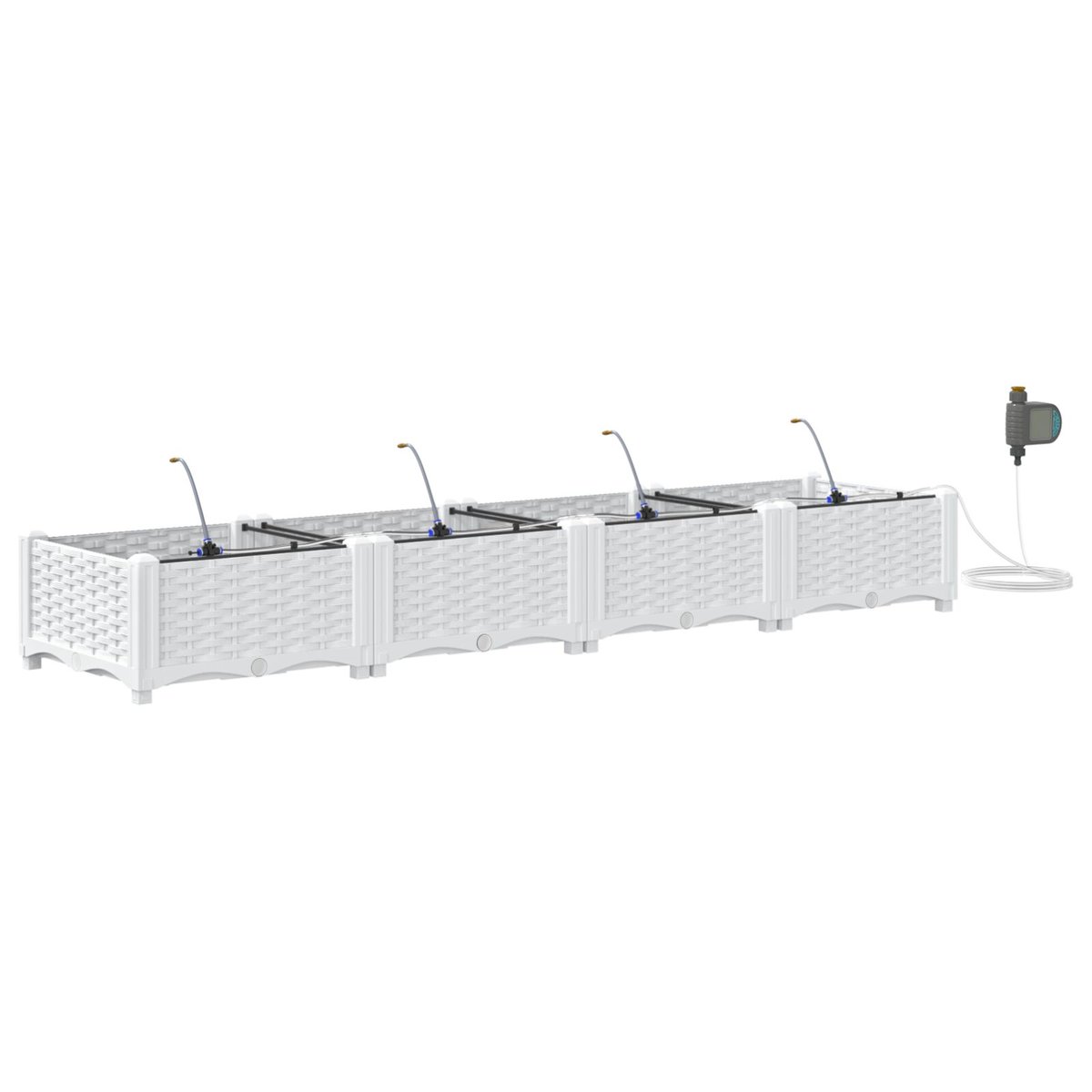 vidaXL Donica ogrodowa Biała Plastikowa 160 x 40 x 22 cm Donice