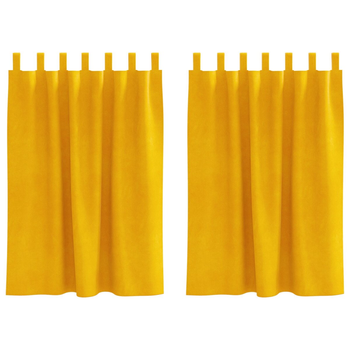 Zasłony vidaXL Musztardowy Poliester 140 x 140 cm Wstawki dekoracyjne