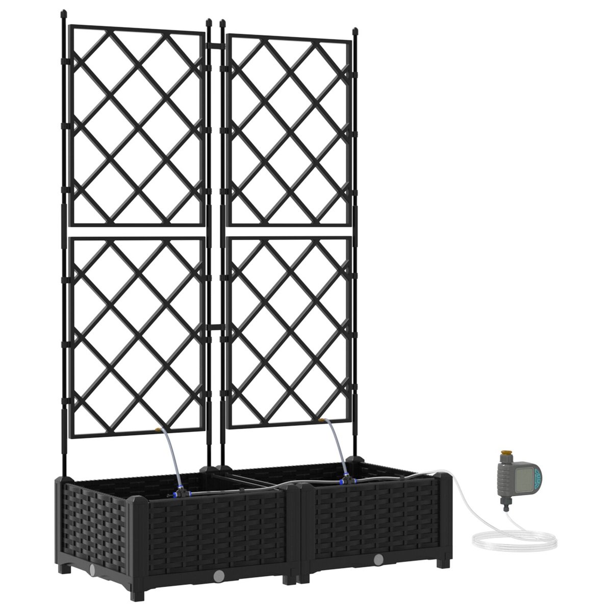 vidaXL Donica ogrodowa Czarna Plastikowa 80 x 40 x 126 cm Donice
