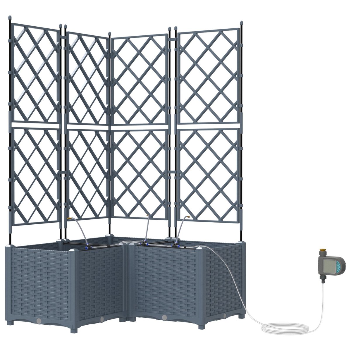 vidaXL Donica ogrodowa Jasnoszara Polipropylen 80 x 80 x 142 cm