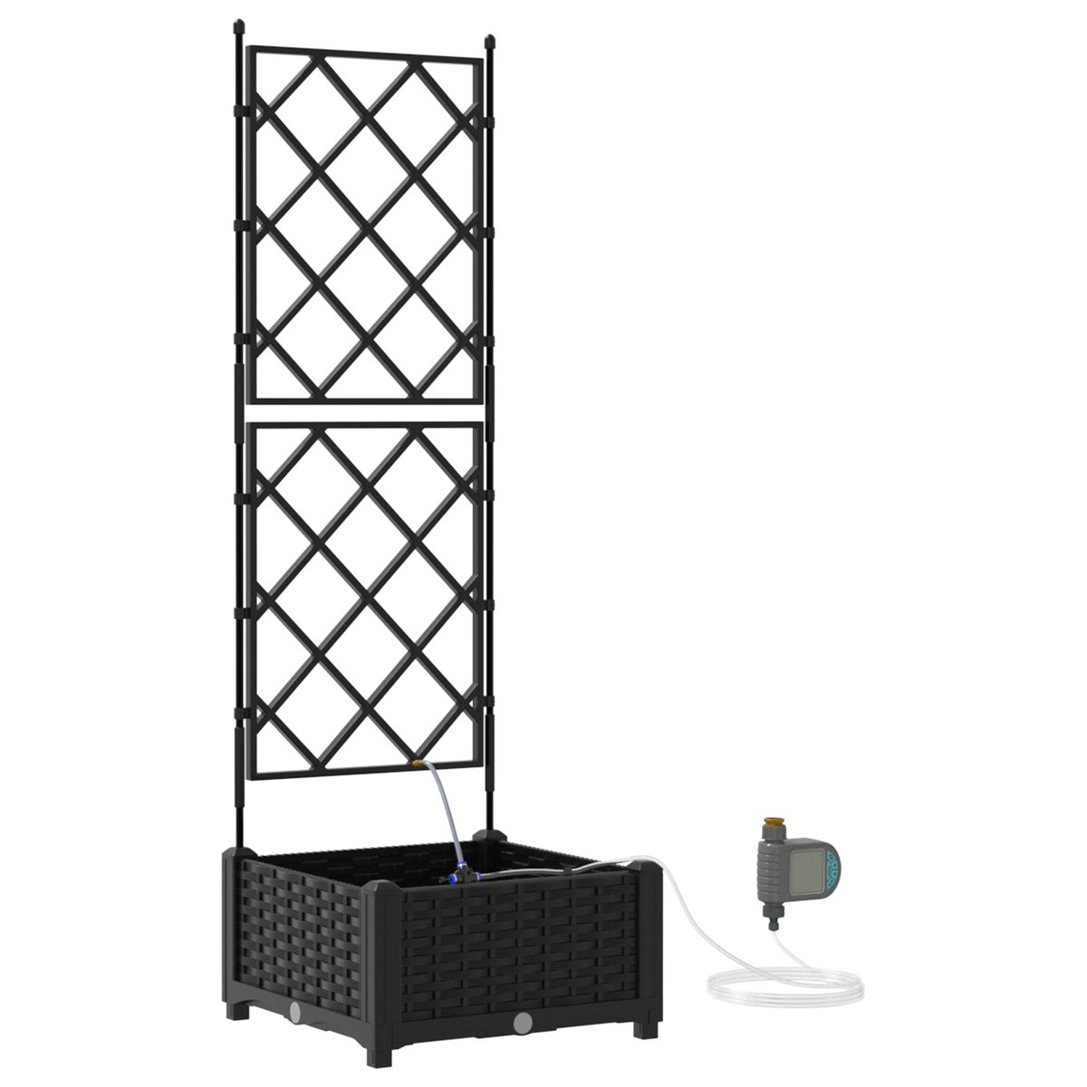 vidaXL Donica ogrodowa Czarna Plastikowa 40 x 40 x 126 cm Donice