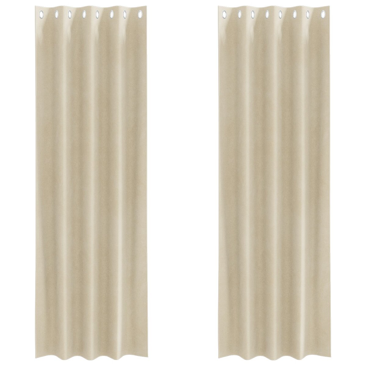 Zasłony vidaXL Kremowe Poliester 140 x 245 cm Wstawki dekoracyjne