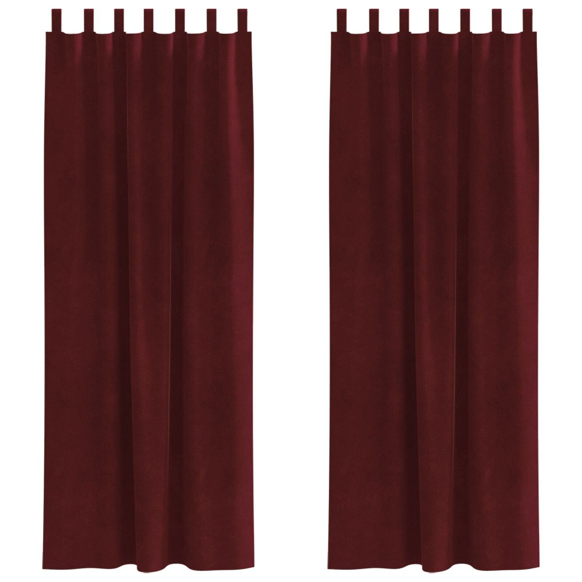 Zasłony vidaXL Czerwone wino Poliester 140 x 225 cm Ozdobne wstawki