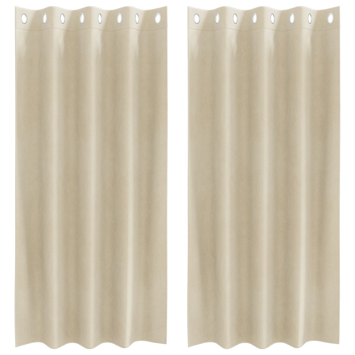 Zasłony vidaXL Kremowe Poliester 140 x 175 cm Zasłony Prostokątne