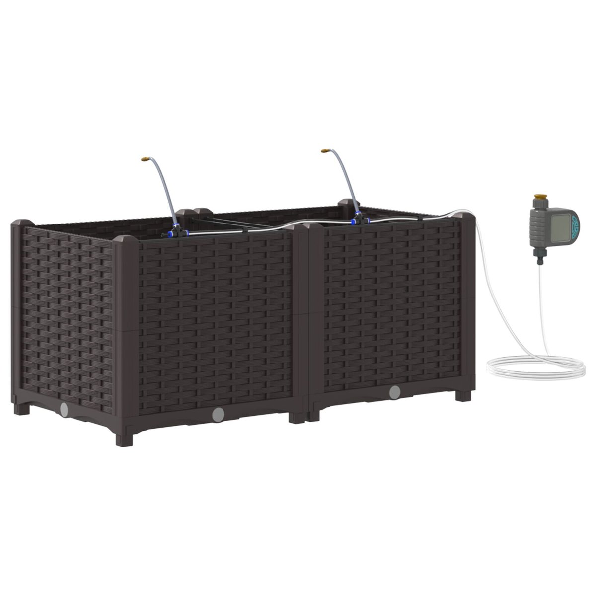 vidaXL Donica ogrodowa Brązowa Plastikowa 80 x 40 x 37.5 cm Donice