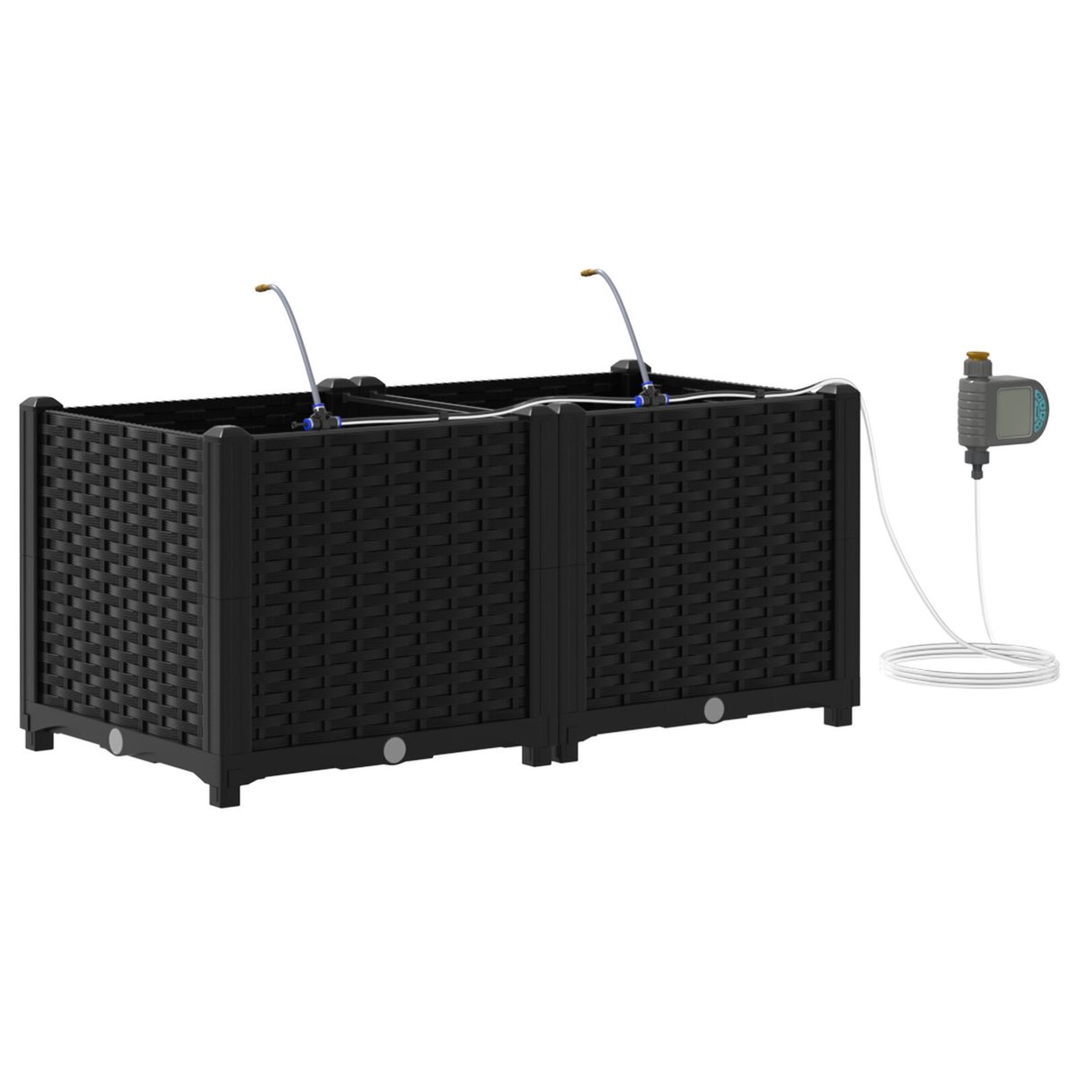 vidaXL Donica ogrodowa Czarna Plastikowa 80 x 40 x 37,5 cm Donice