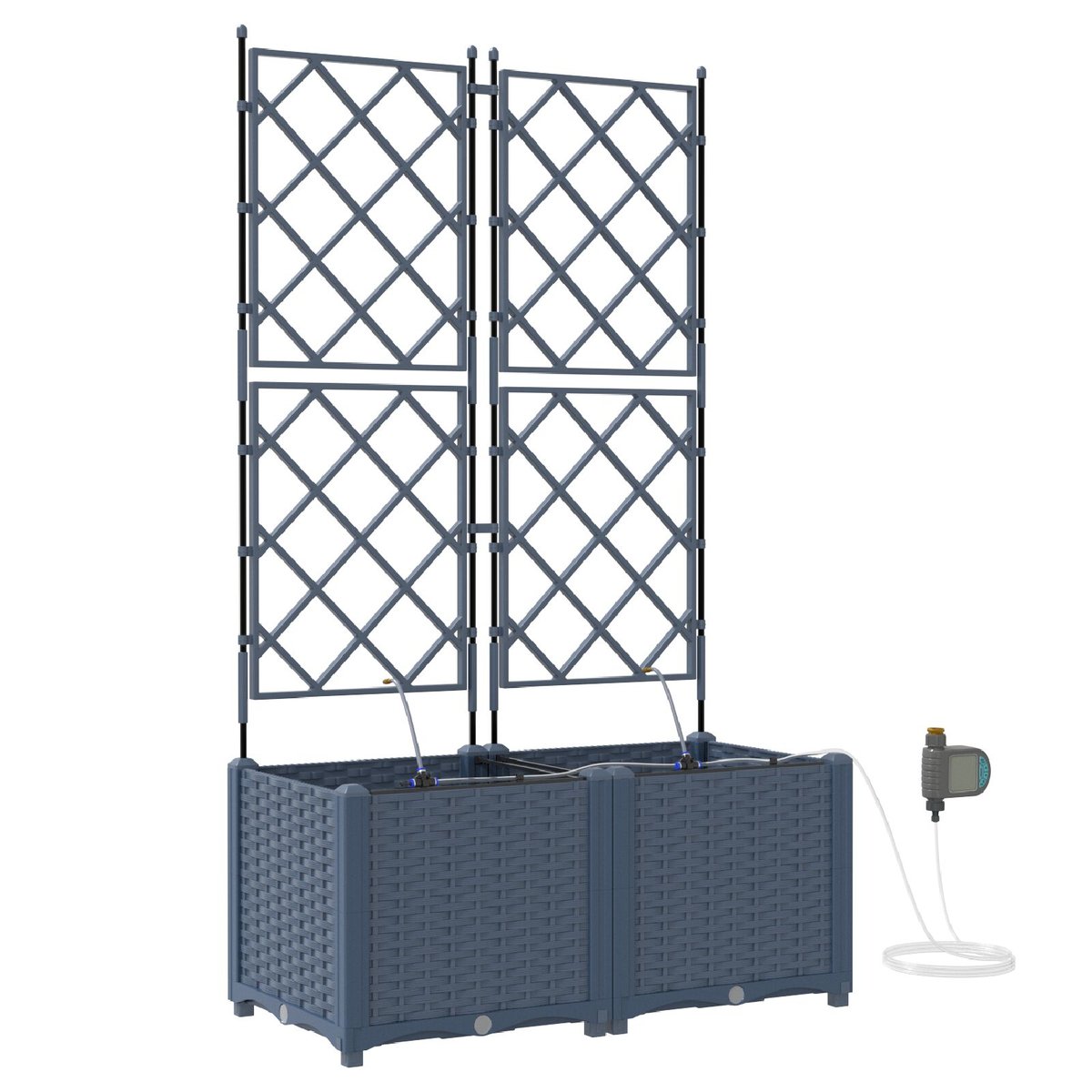 vidaXL Donica ogrodowa Szara Syntetyczny plastik 80 x 40 x 142 cm Donice