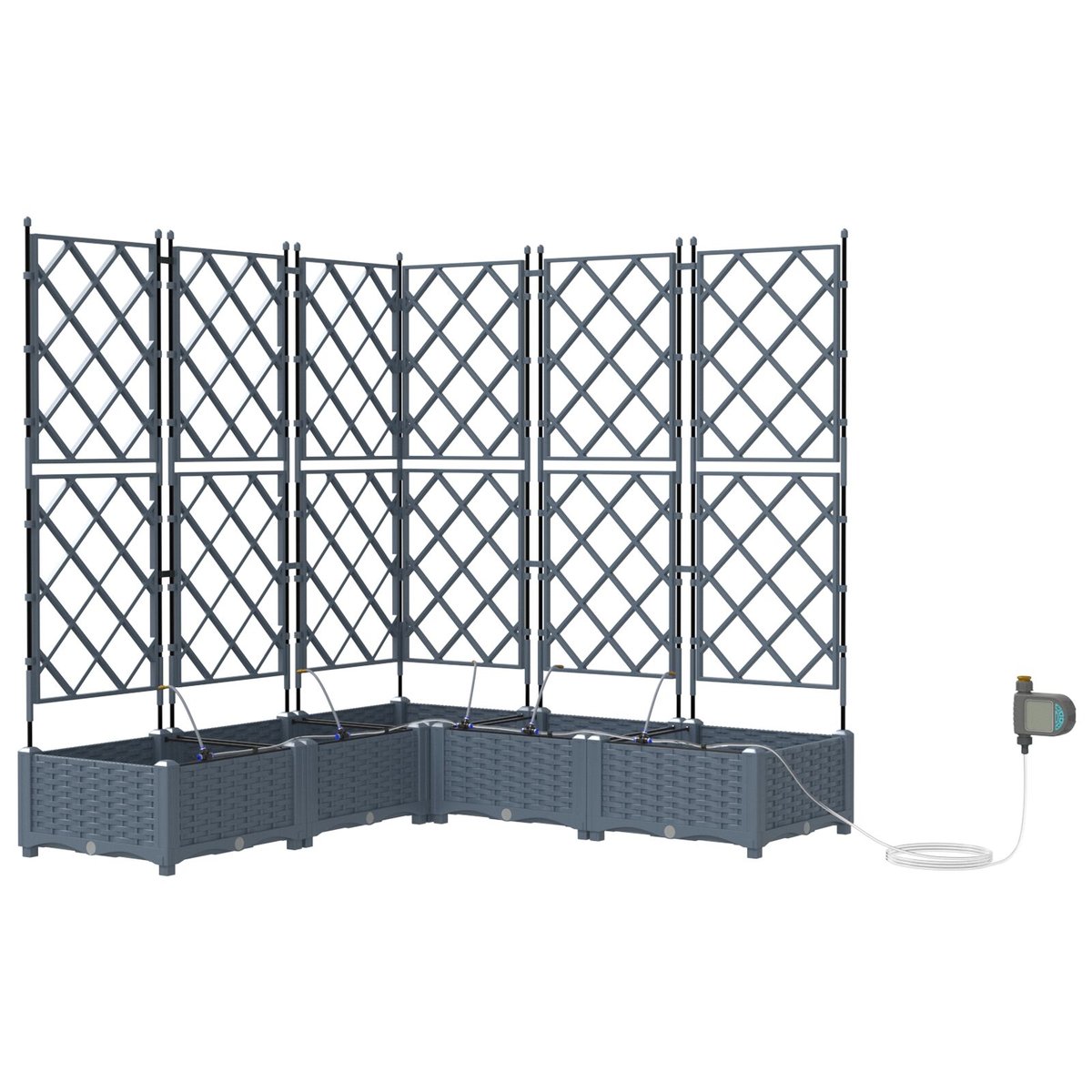 vidaXL Donica Ogrodowa Jasnoszara Plastikowa 120 x 120 x 126 cm Donice