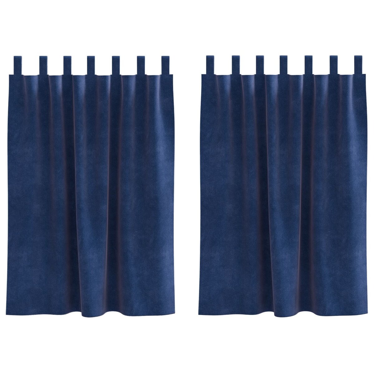 Zasłony vidaXL Ciemnoniebieskie Poliester Średnie