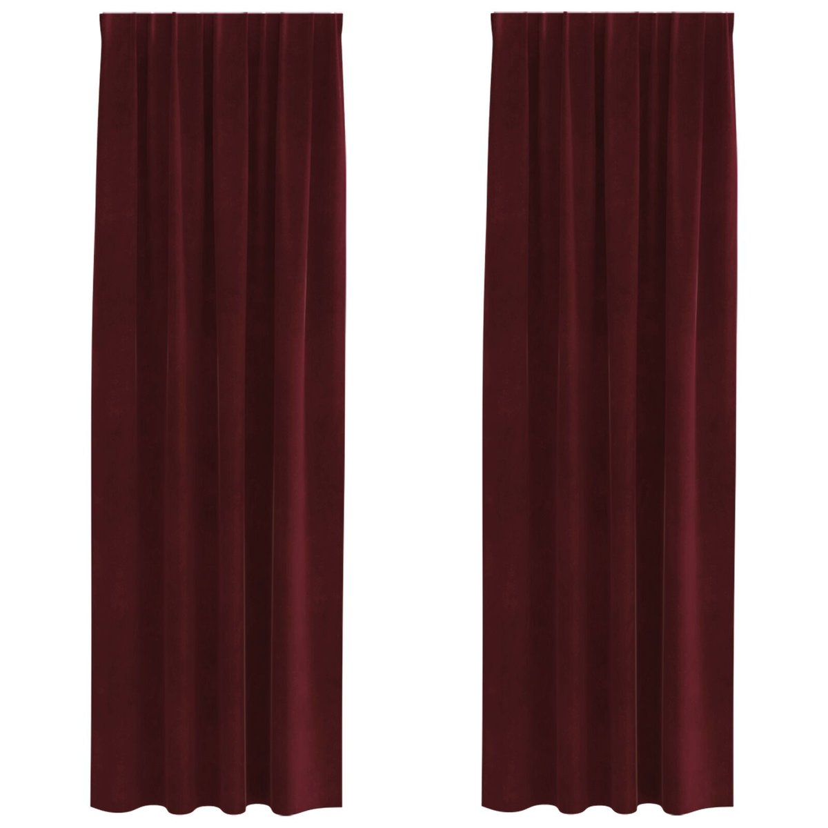 Zasłony vidaXL Czerwone wino Poliester 140 x 225 cm Wstawki dekoracyjne