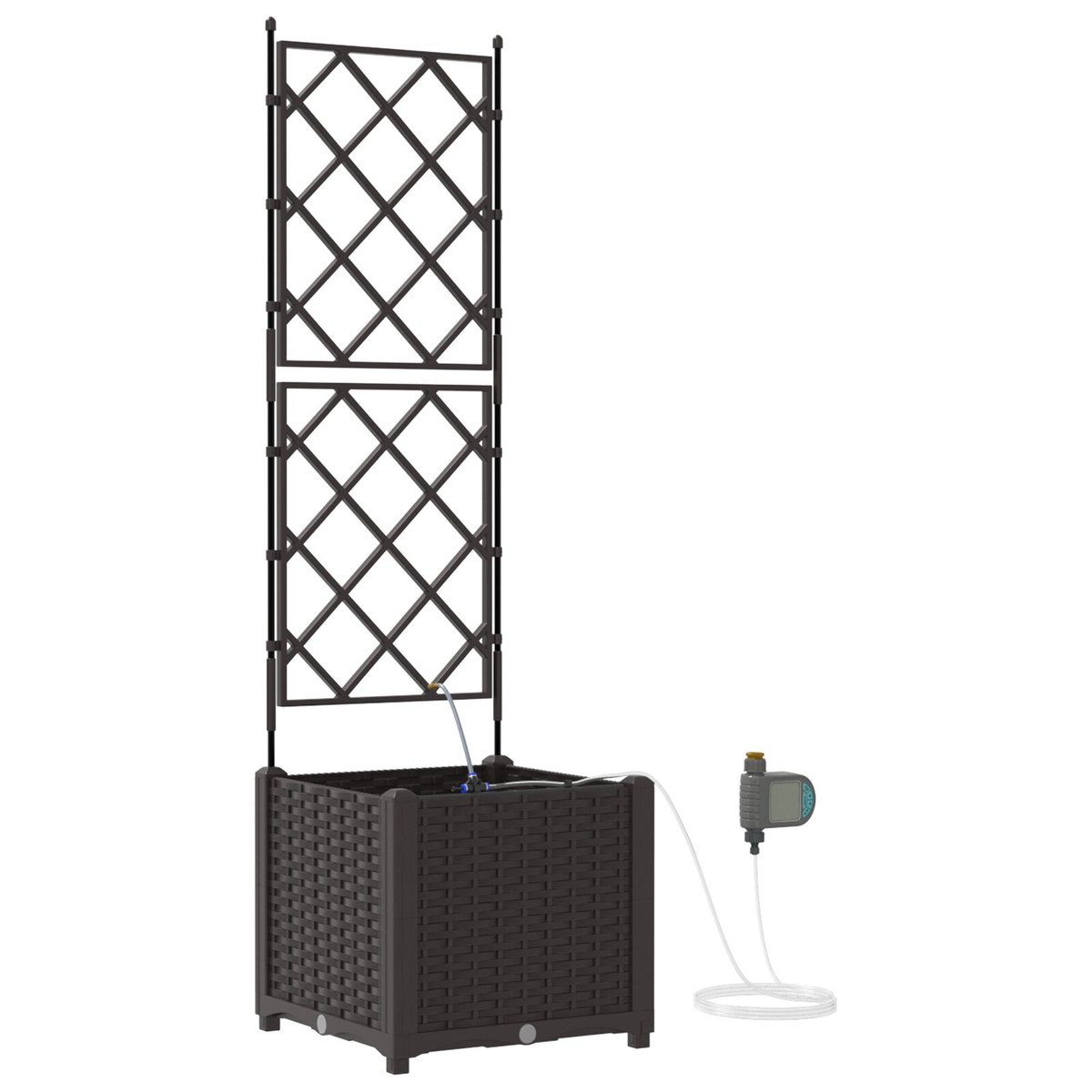 vidaXL Donica ogrodowa Ciemny brąz Żywica 40 x 40 x 142 cm Donice