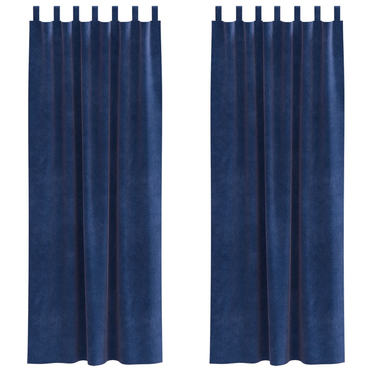 Zasłony vidaXL Granatowy Poliester 140 x 225 cm Wstawki dekoracyjne