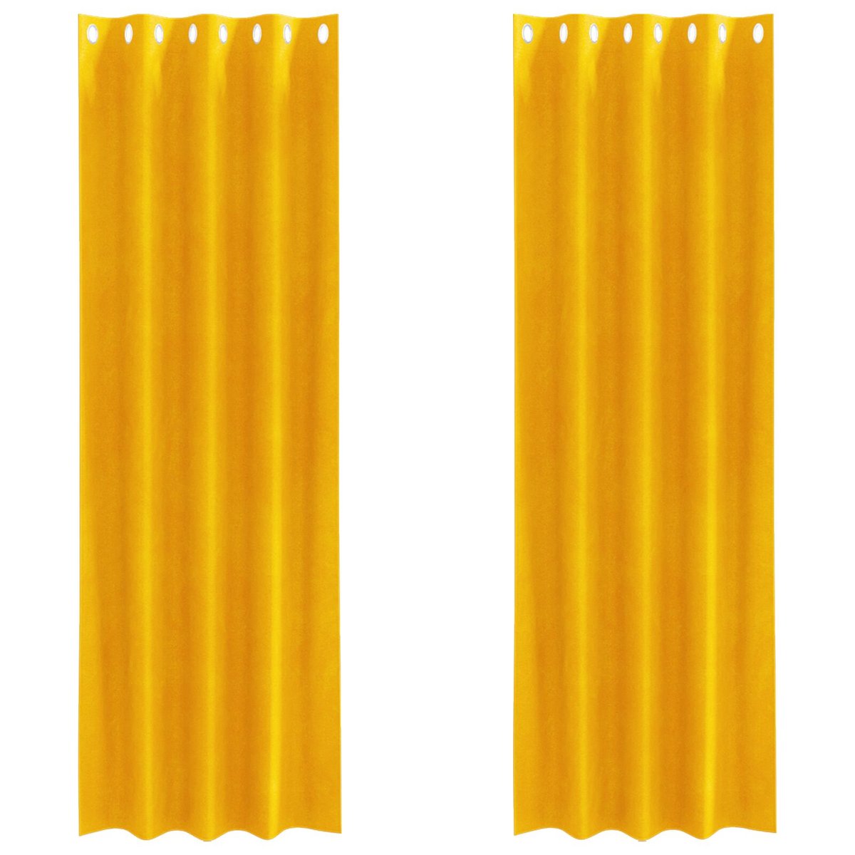 Zasłony vidaXL Musztardowe Poliester 140 x 225 cm Wstawki dekoracyjne