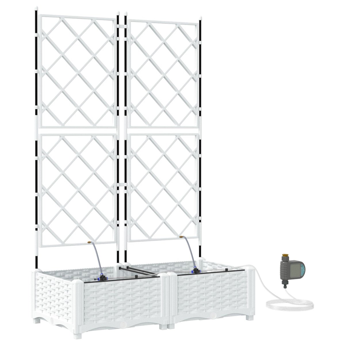 vidaXL Donica Ogrodowa Biała Plastikowa 80 x 40 x 126 cm