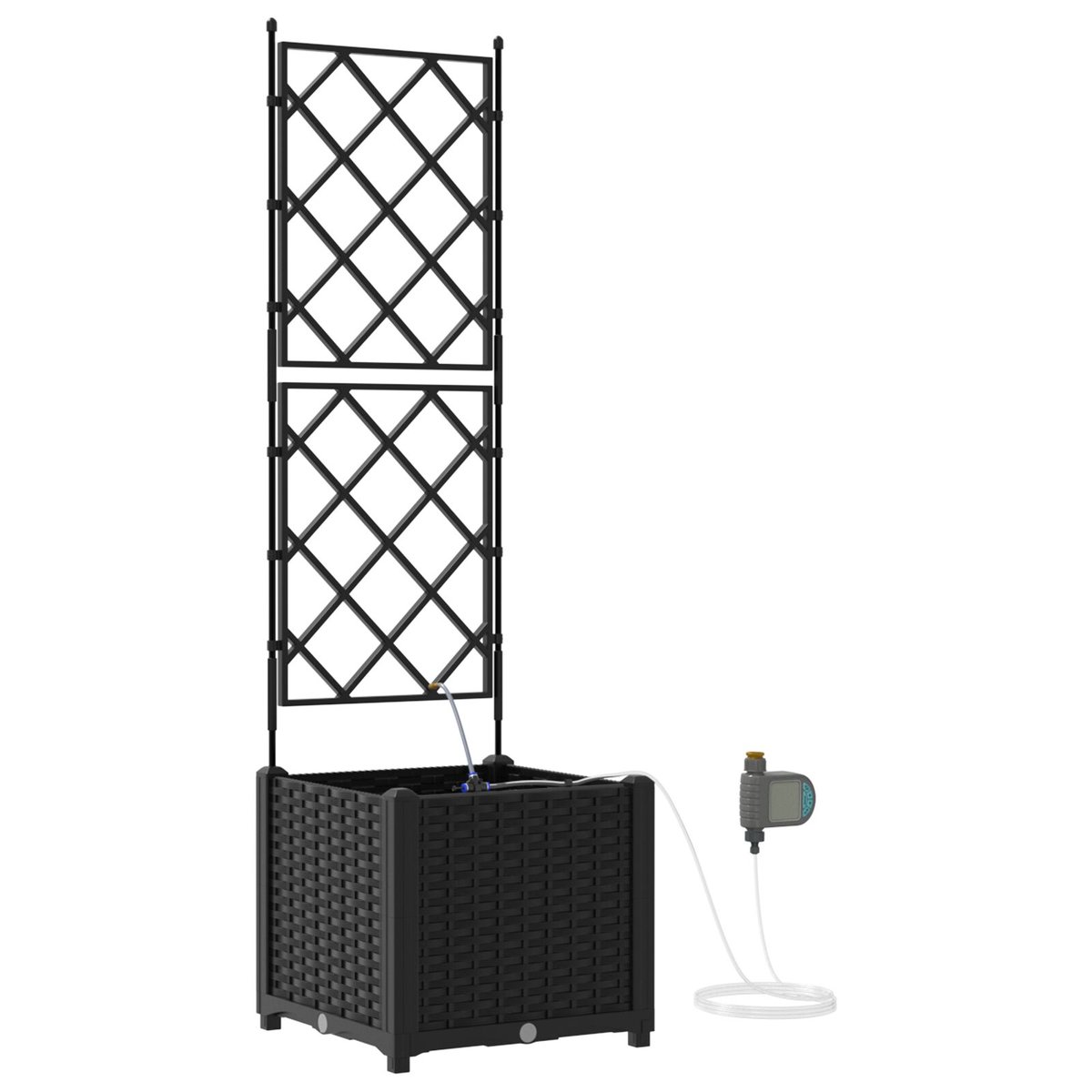 vidaXL Donica ogrodowa Czarna Plastikowa 40 x 40 x 142 cm Donice