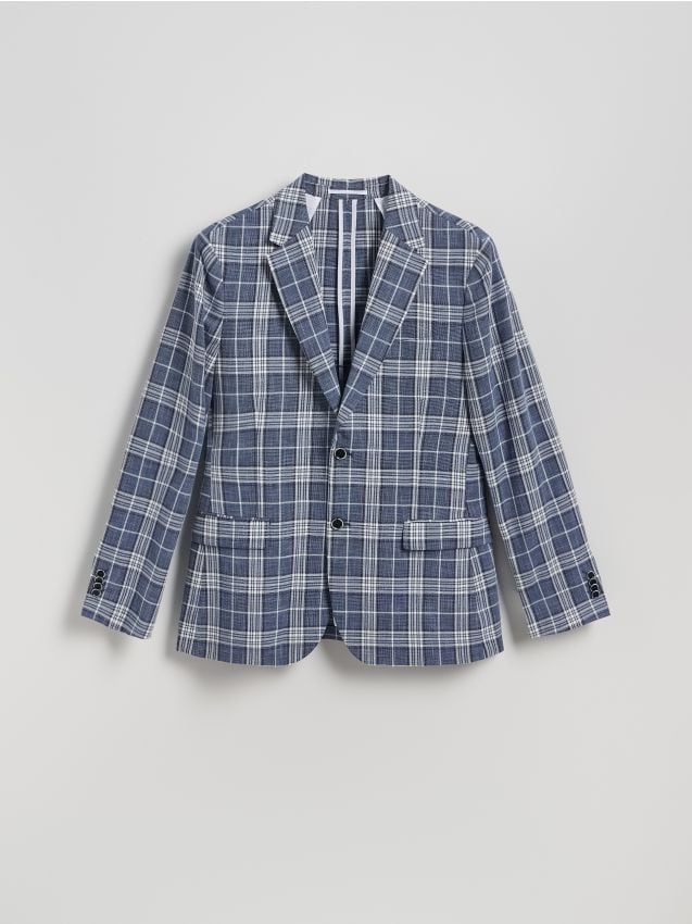 Reserved - Marynarka slim fit w kratę - granatowy