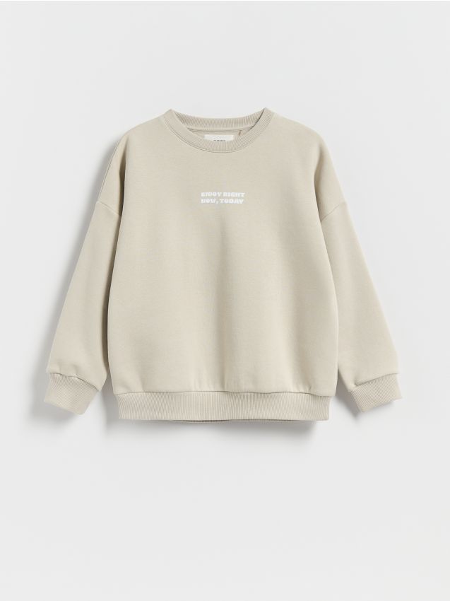 Reserved - Bluza z nadrukiem - beżowy