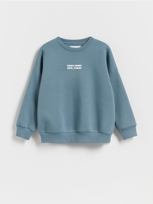 Reserved - Bluza z nadrukiem - granatowy