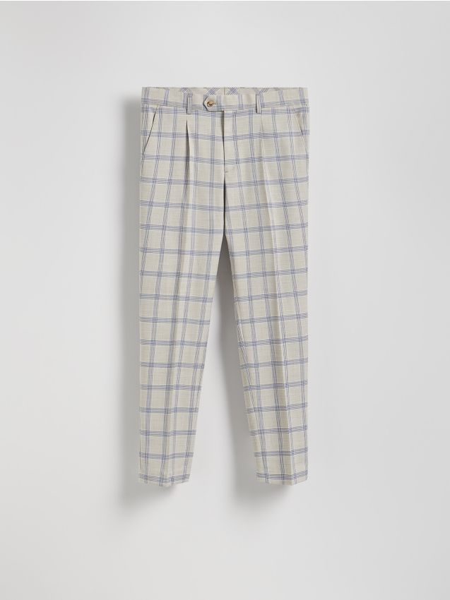Reserved - Garniturowe spodnie slim fit - beżowy