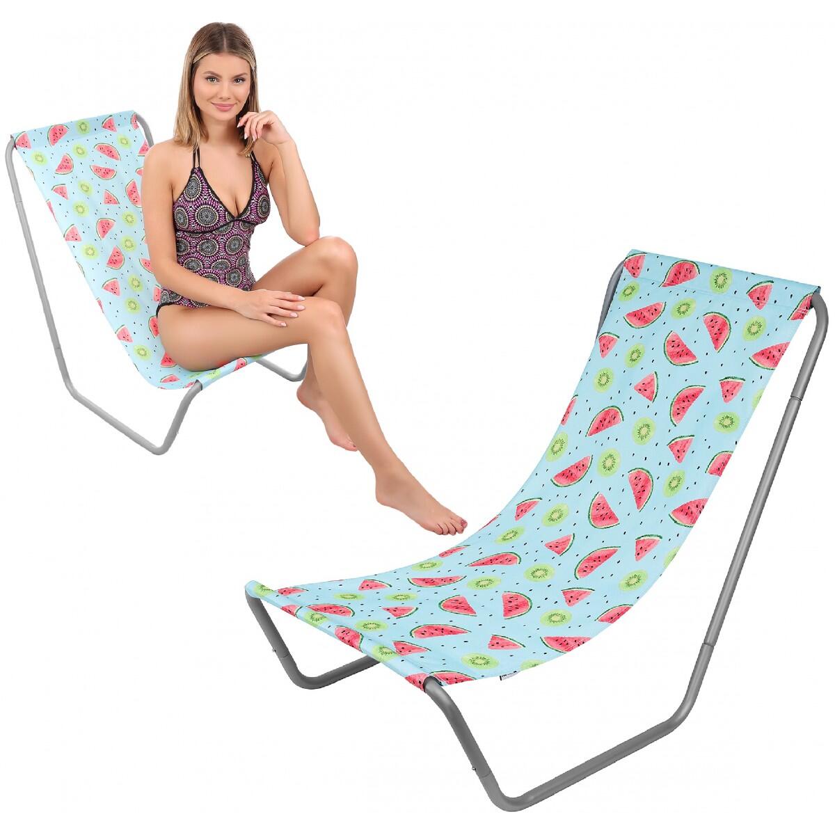 Leżak ogrodowo plażowy składany z torbą fruit melon #H1