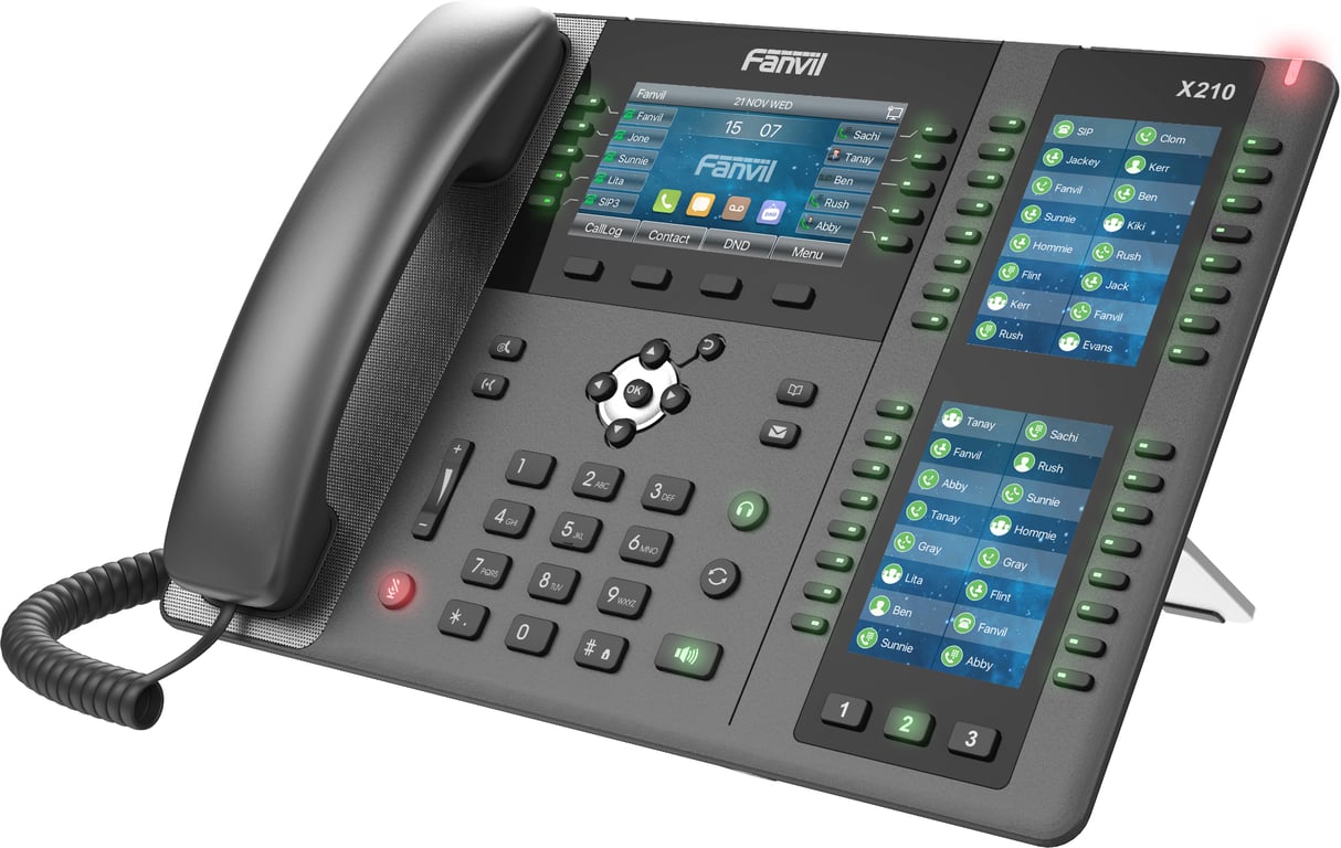 Fanvil X210 V2 telefon VoIP Czarny 20 linii LCD
