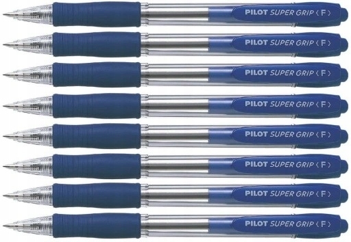 8x Długopis olejowy Pilot Super Grip F - niebieski (BPGP-10R-F-L)