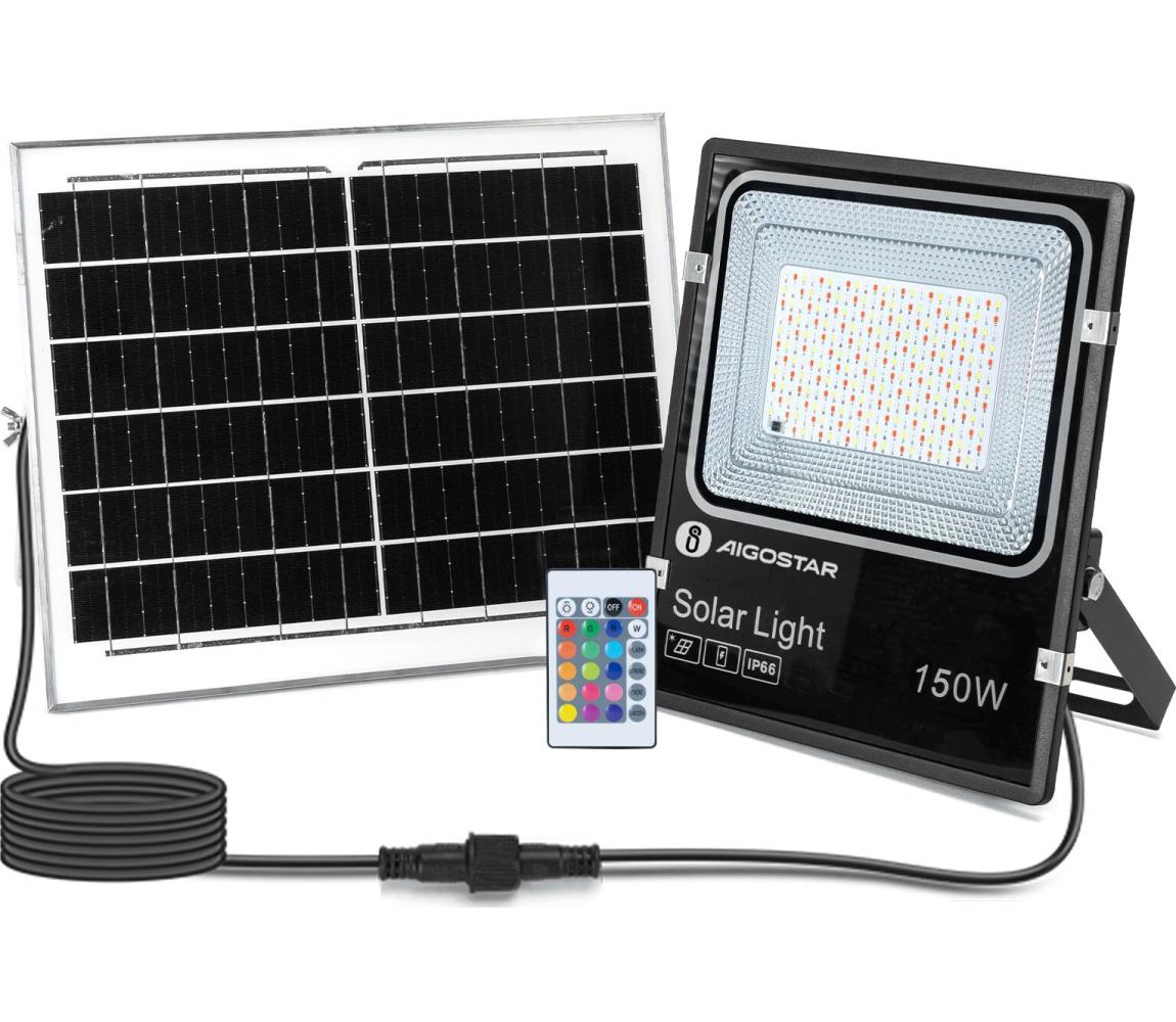 Aigostar - LED RGB Ściemnialny naświetlacz solarny LED/150W/3,2V IP66 + pilot