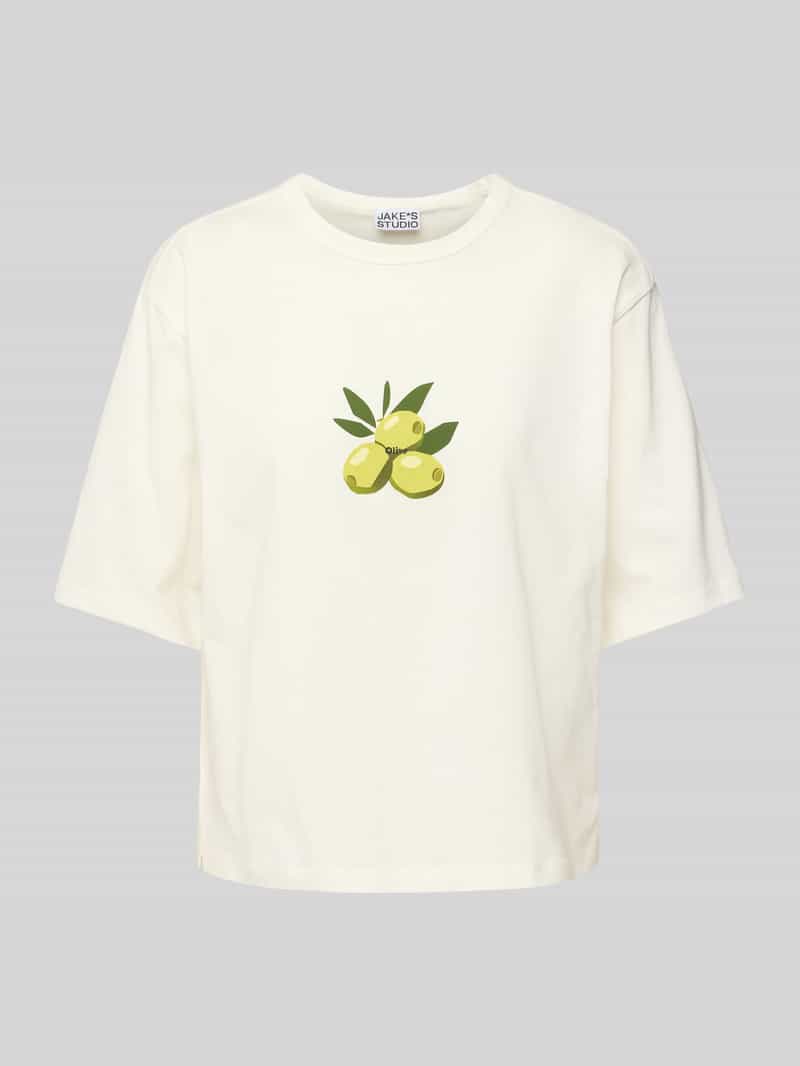 T-shirt typu oversized z nadrukiem z motywem