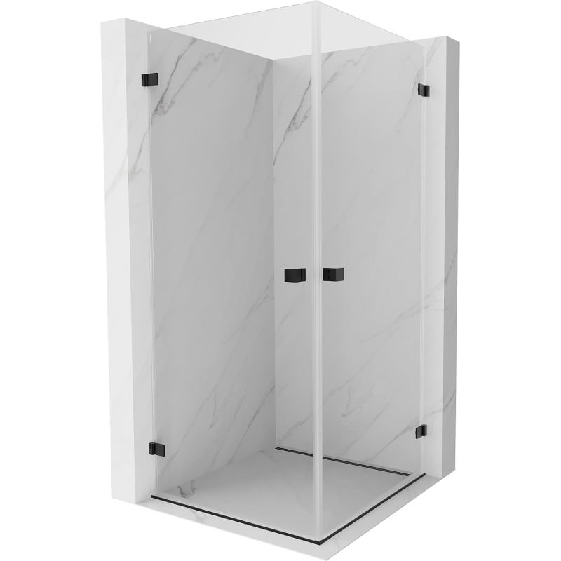 Mexen Lunar-B Duo kabina prysznicowa uchylna 80 x 80 cm, transparent, czarna - 832-080L-080P-70-00