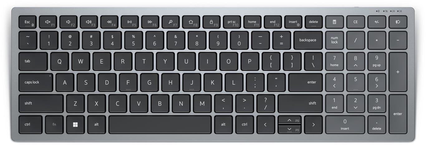 DELL KB740 klawiatura RF Wireless + Bluetooth QWERTZ Czeski, Słowacki Szary, Czarny KB740-GY-R-CSK