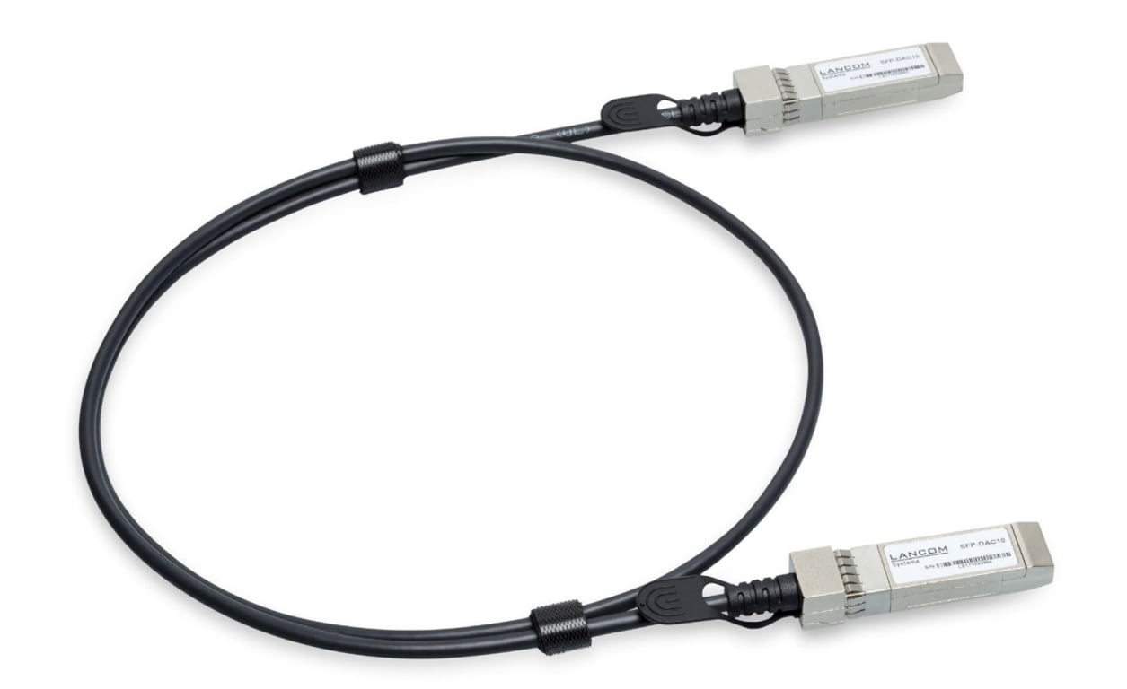 Lancom Systems SFP-DAC10-1m (Bulk 8) kabel InfiniBand SFP+ Czarny, Stal