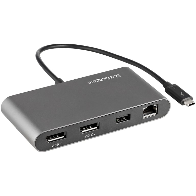 StarTech TB3DKM2DPL stacja dokująca Przewodowa Thunderbolt 3 Szary