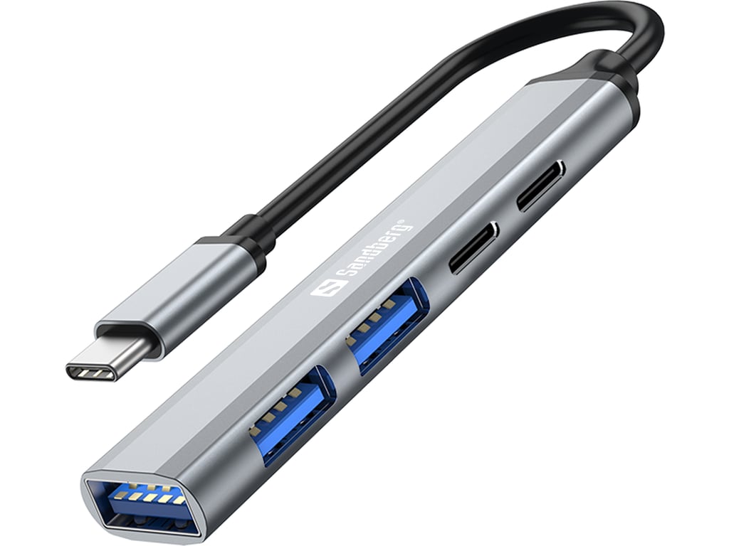 Sandberg 336-50 huby i koncentratory USB Type-C 5000 Mbit/s Szary