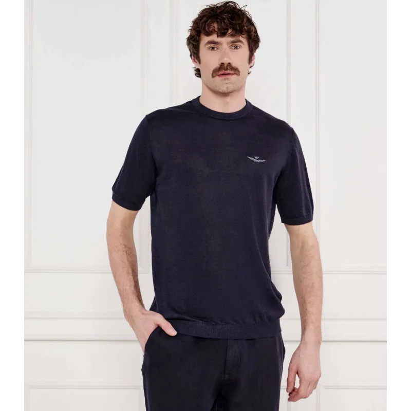Aeronautica Militare Lniany sweter Regular Fit