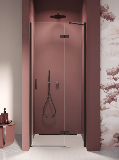 Drzwi prysznicowe uchylne prawe kolor czarny 120 cm D-0863A New Trendy Nesta Chrome