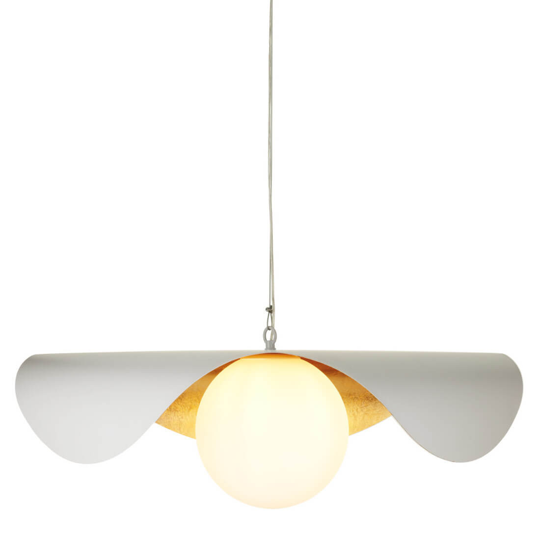 Jadalniana lampa wisząca ENZO ST-F22020601-D80 white kula biały złoty