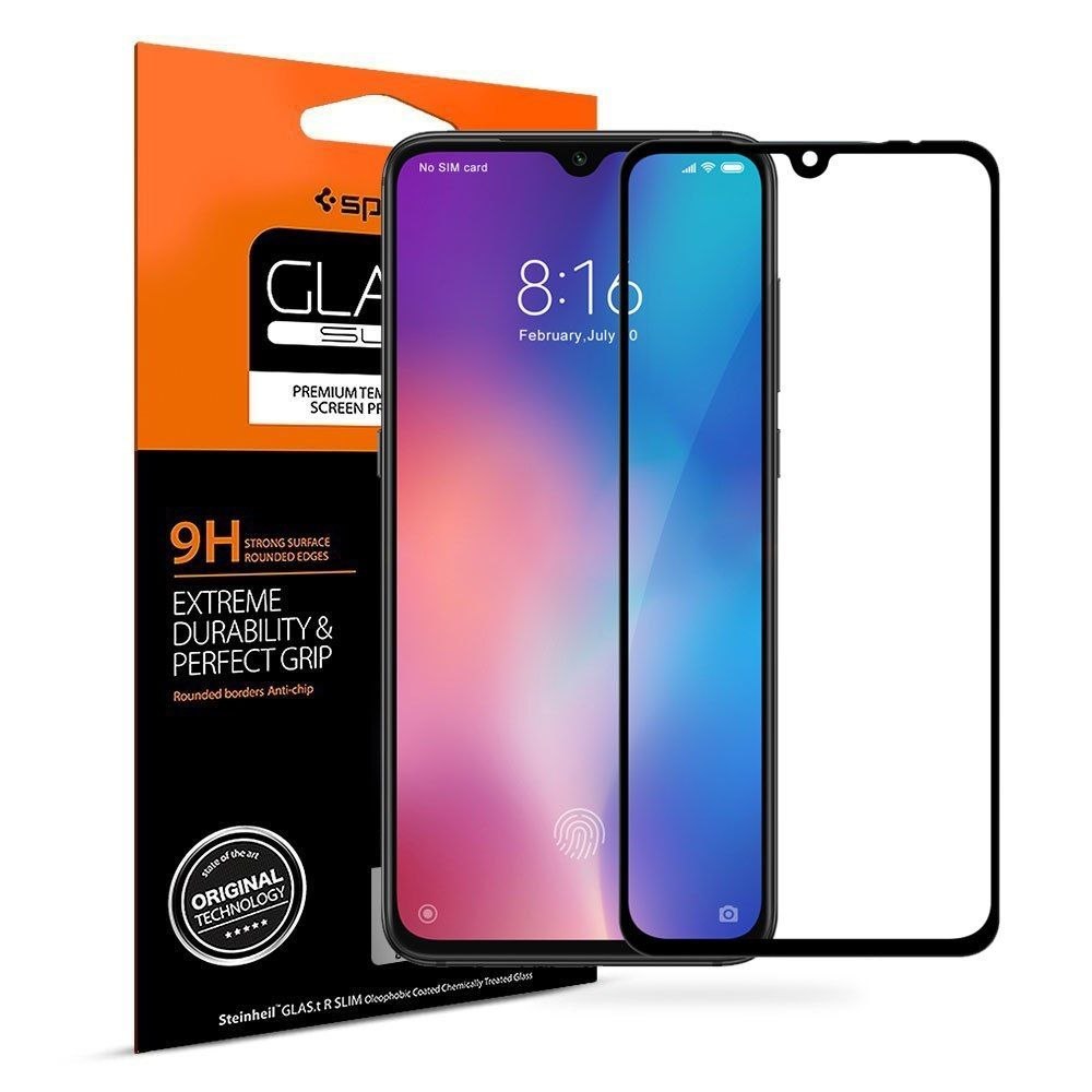 SZKŁO HARTOWANE SPIGEN GLASS FC XIAOMI MI9 BLACK