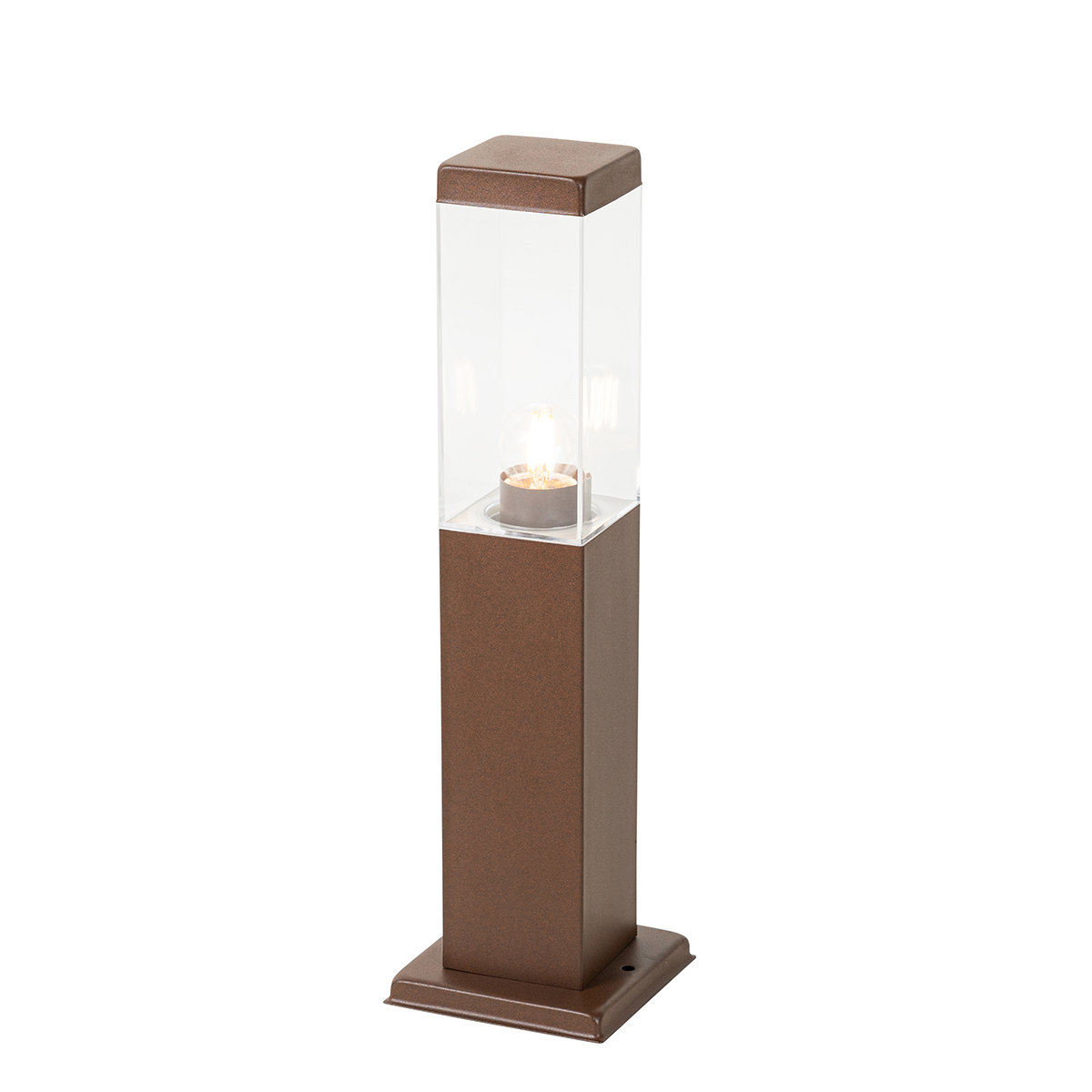 QAZQA Inteligentna lampa zewnętrzna słupkowa rdzawobrązowa 45 cm z P45 - Malios