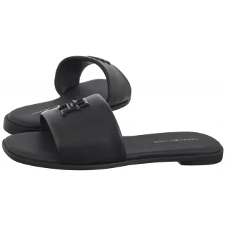 Klapki TH Logo Hardware Leather Mule Black FW0FW08806 BDS (TH1320-b) Tommy Hilfiger