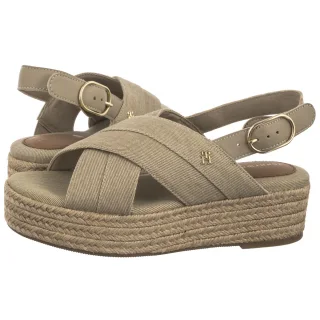 Sandały Denim Espadrille Platform Sandal Horseradish FW0FW08669 ACC (TH1333-a) Tommy Hilfiger