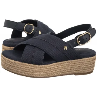 Sandały Denim Espadrille Platform Sandal Space Blue FW0FW08669 DW6 (TH1333-b) Tommy Hilfiger