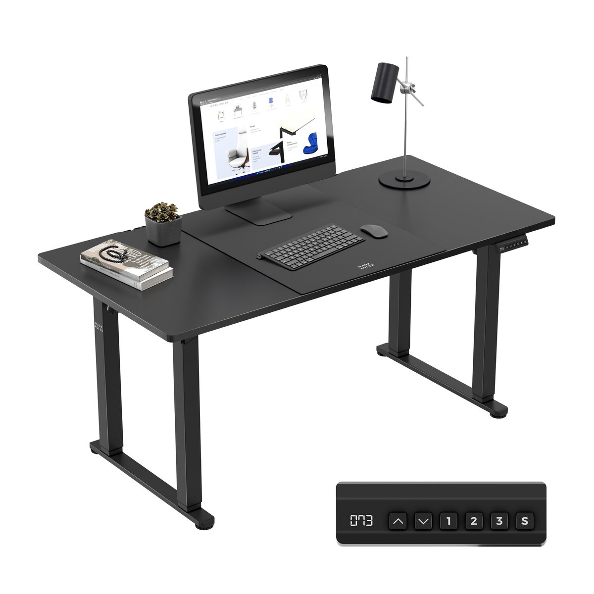 Elektryczne biurko regulowane Mark Adler Leader 9.3, dwa silniki, panel sterowania, Czarne