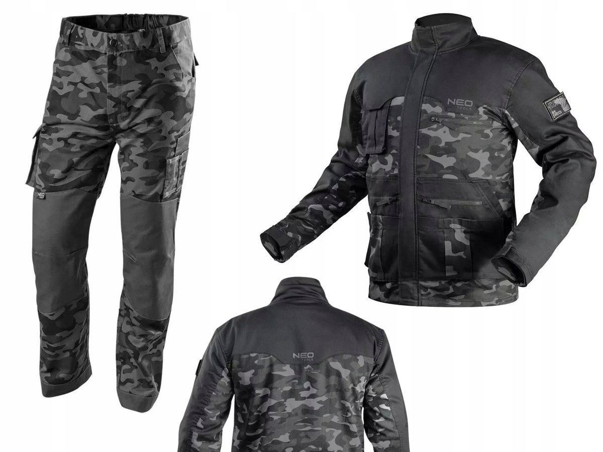 NEO TOOLS Camo Bluza Męska Robocza + Spodnie Robocze Zestaw BHP - roz XXL