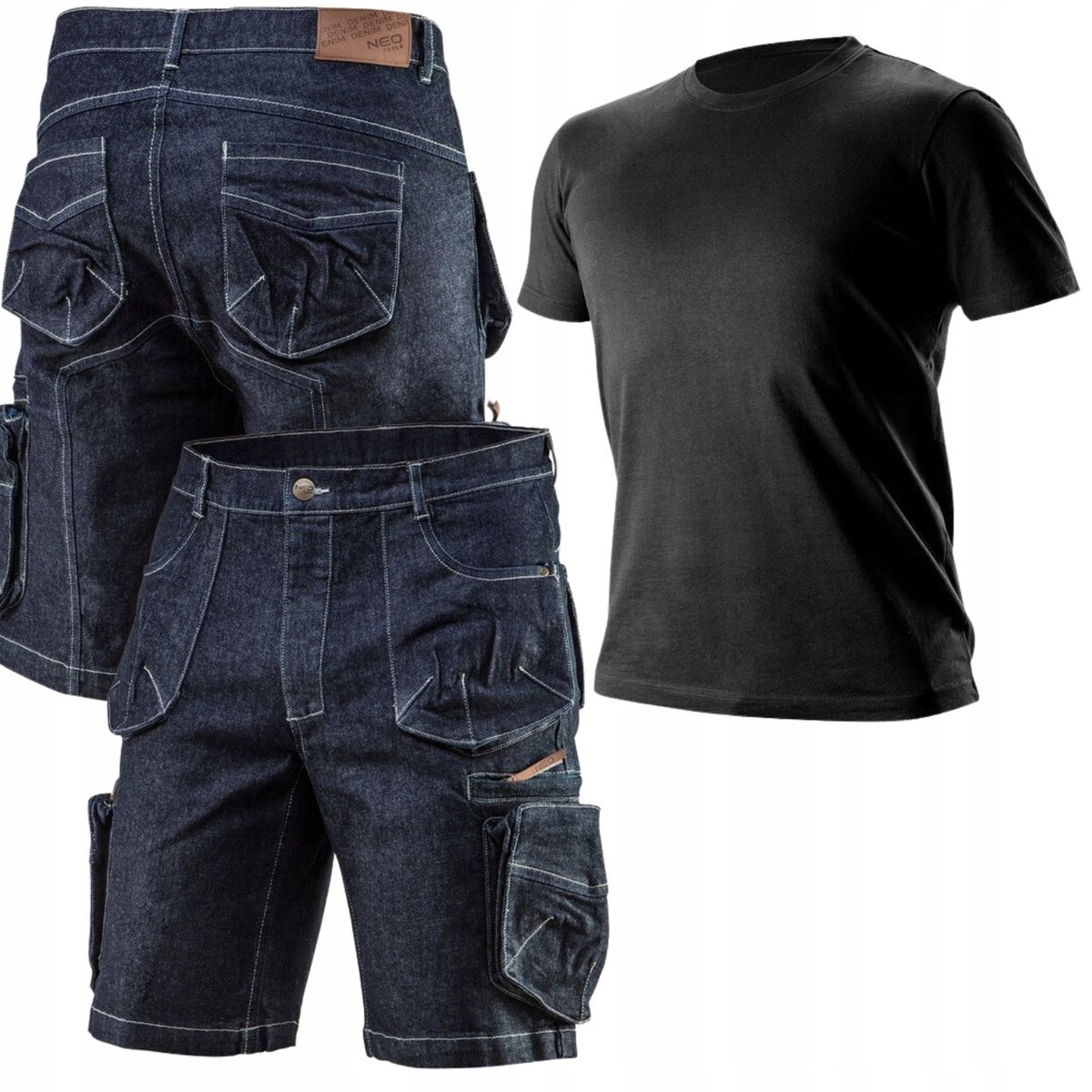NEO ZESTAW BHP Spodenki DENIM +T-SHIRT rozmiar XXL