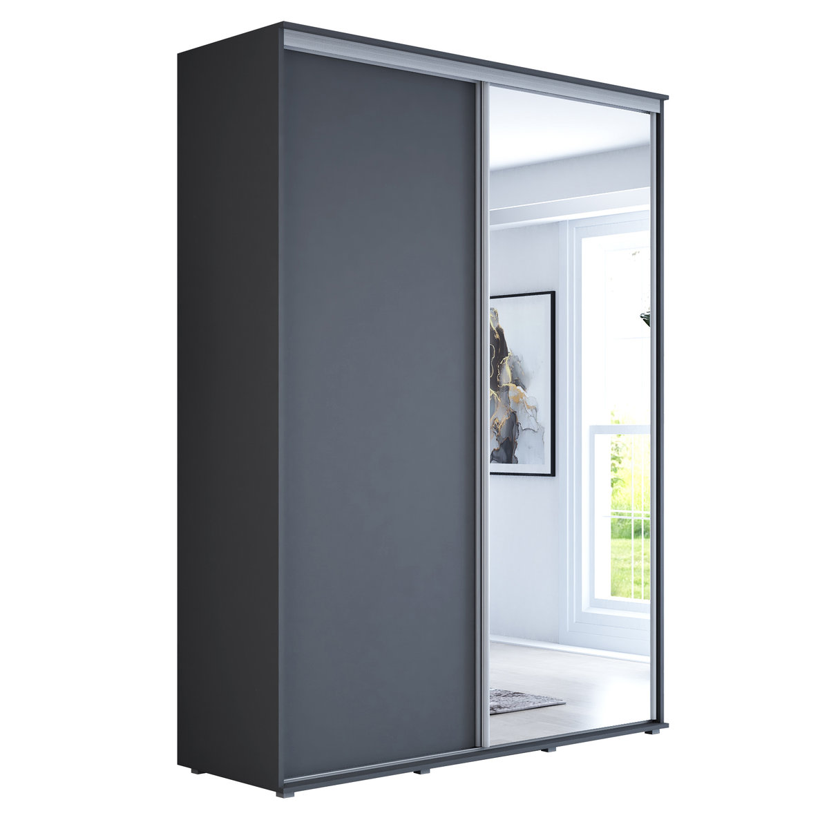 Szafa przesuwna MAJA 1 110 x 242 x 61 cichy domyk, lustro PRO