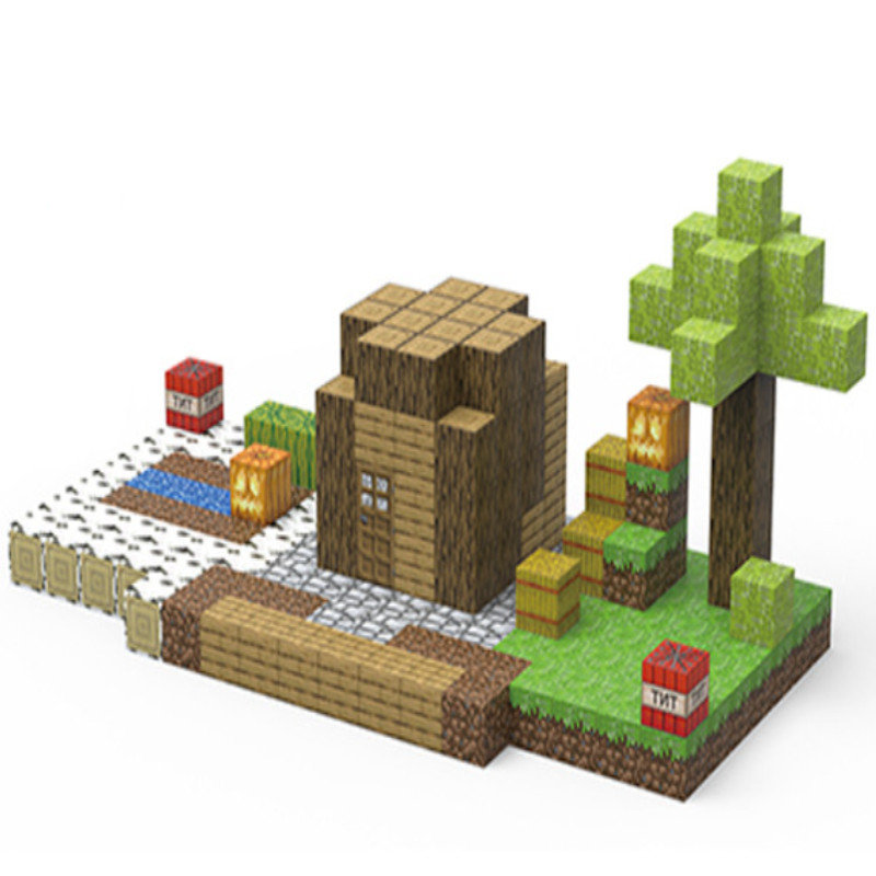 Klocki Magnetyczne 192 szt. - Pełna Sceneria - 8 Silnych Magnesów