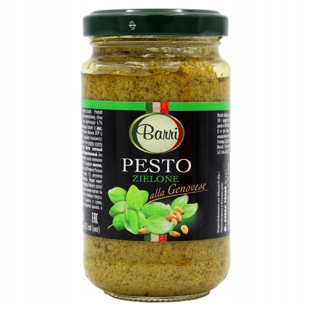 Pesto Zielone Alla Genovese Barri 212 Ml