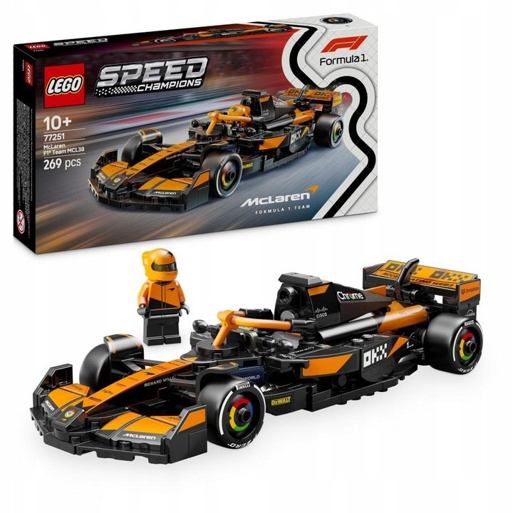 LEGO SPEED - Pomarańczowy Samochód bolid formuła 1 Mclaren MCL38 F1 LEGO PREZENT DLA CHŁOPCA