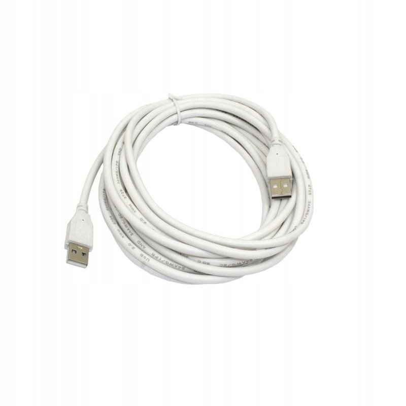 Kabel Pc Usb Typ A Usb-A 2.0 4M Szary Przedłużka Solidny Mocny Długi Wytrzymały